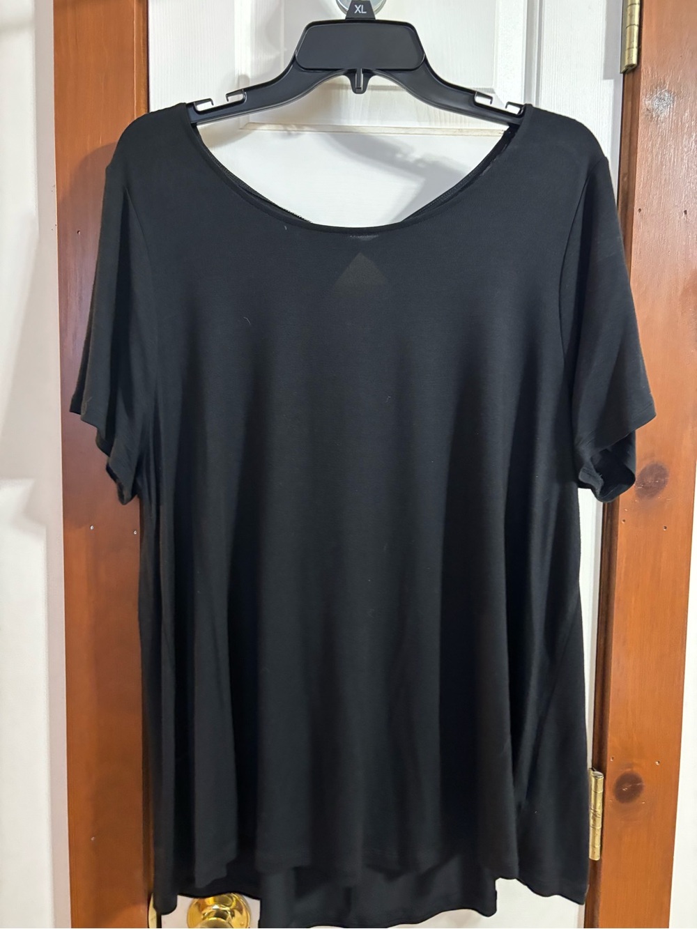 Lane Bryant Black Short Sleeve Scoop Neck Tee